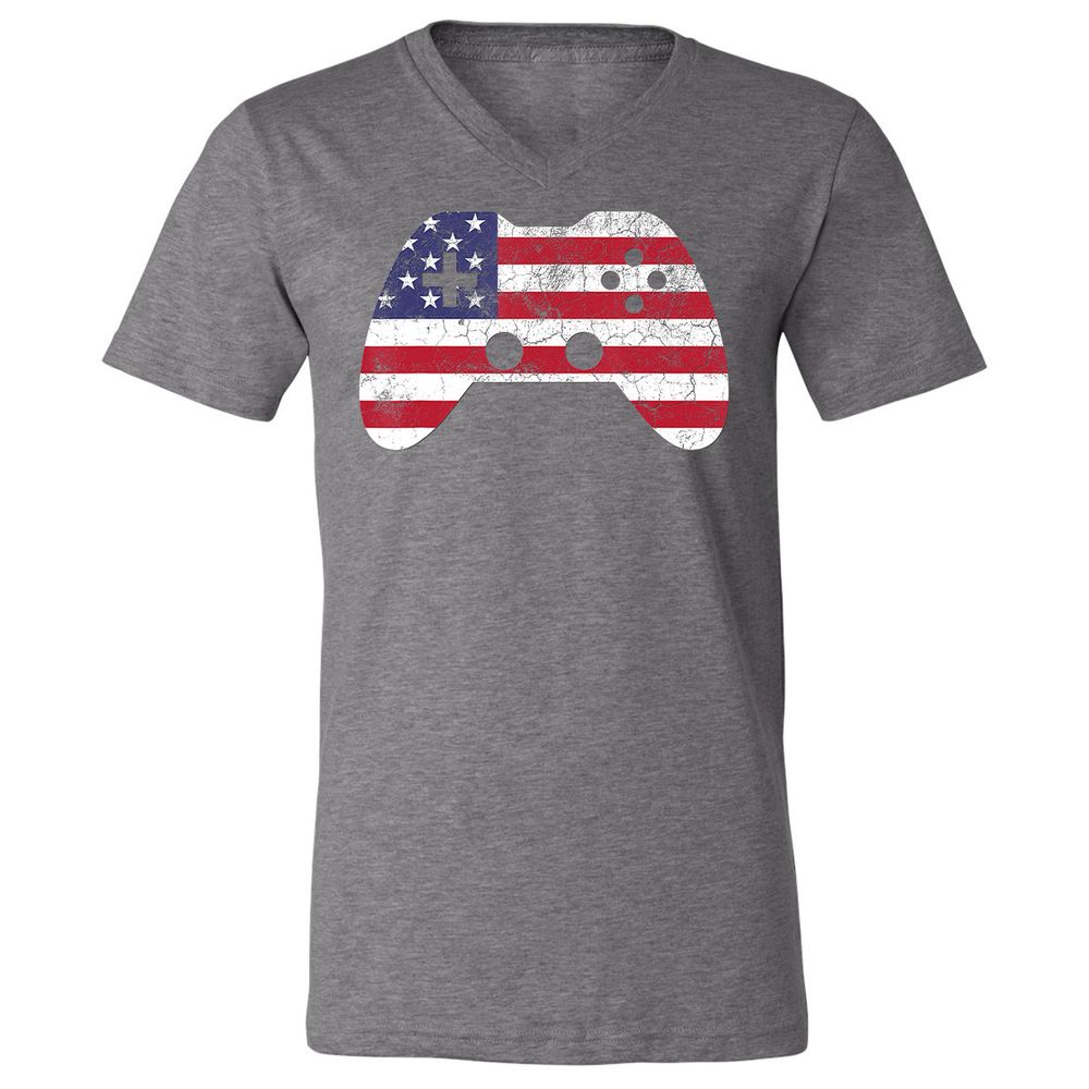 Unisex V-Neck T-Shirt - SKTKF55Q - Deep Heather - 13