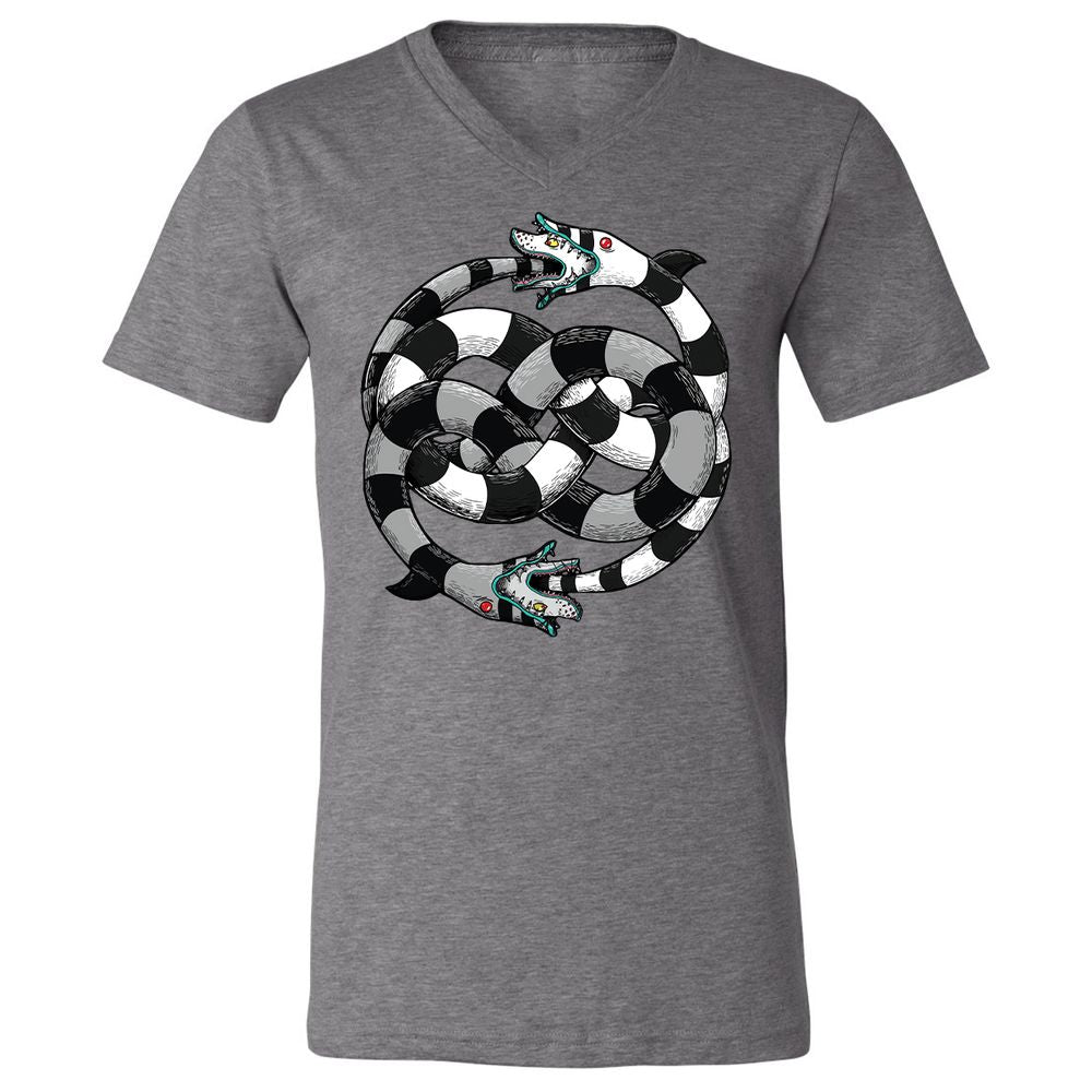 Unisex V-Neck T-Shirt - UXD4TBTZ - Deep Heather - 13