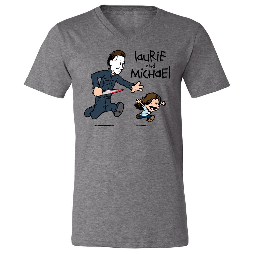 Unisex V-Neck T-Shirt - XHG1KLZC - Deep Heather - 13