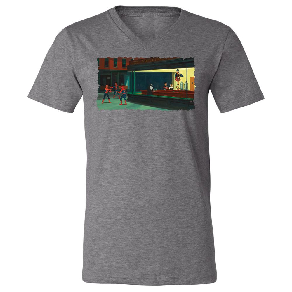 Unisex V-Neck T-Shirt - 7KHMLFJZ - Deep Heather - 13