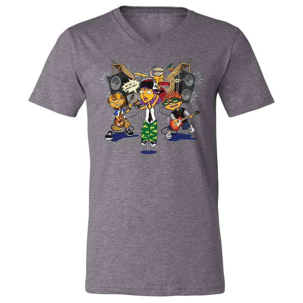 Unisex V-Neck T-Shirt - J887L9YZ - Deep Heather - 13