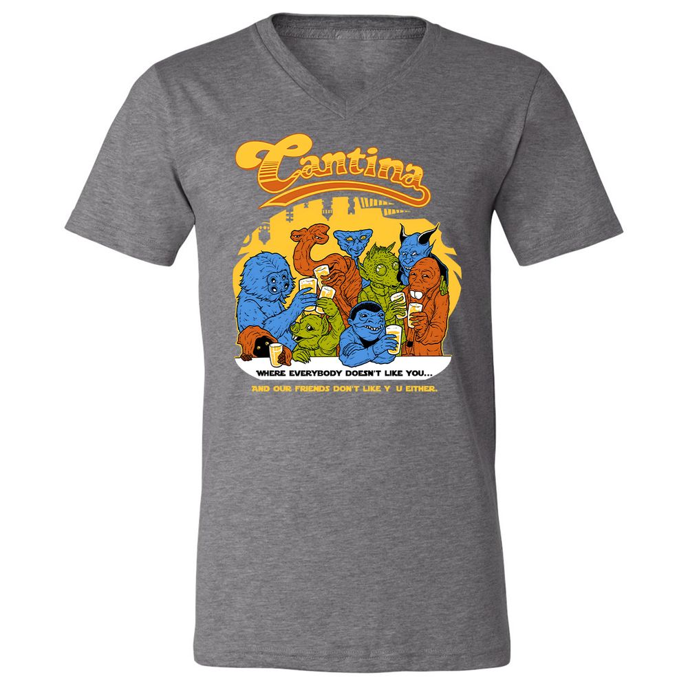 Unisex V-Neck T-Shirt - 1UCVQ2JX - Deep Heather - 13