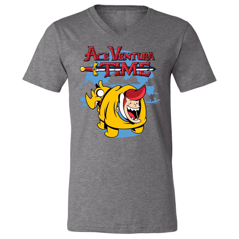 Unisex V-Neck T-Shirt - 4QXXE54P - Deep Heather - 13