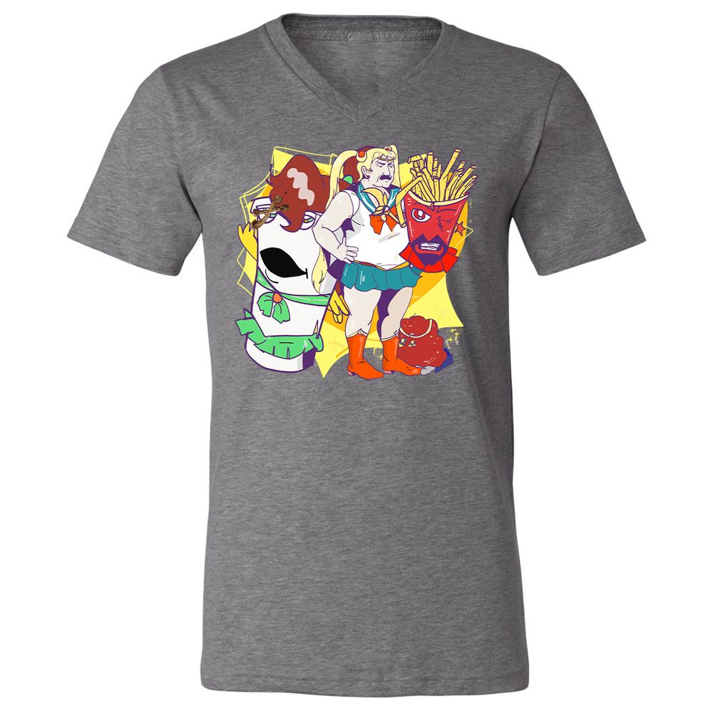 Unisex V-Neck T-Shirt - E42EMJK4 - Deep Heather - 13