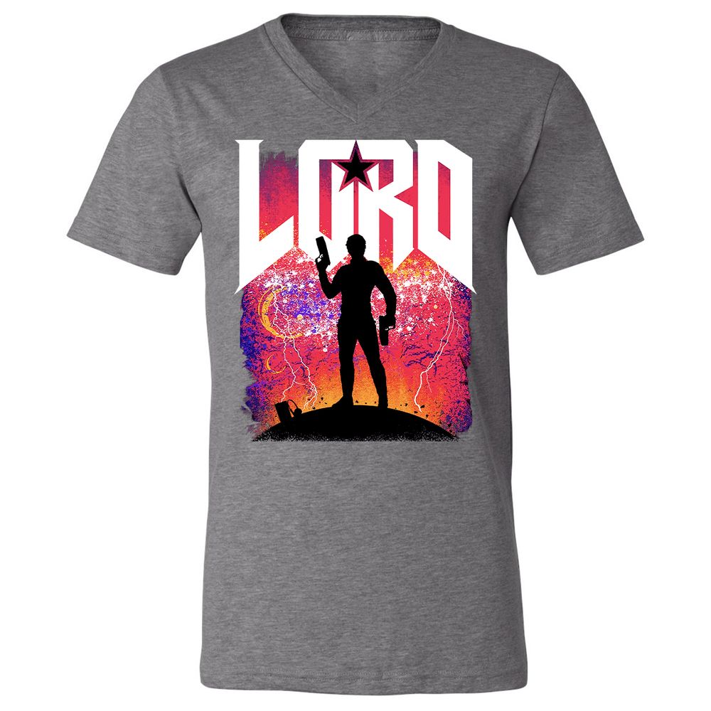 Unisex V-Neck T-Shirt - QVZ86QZ3 - Deep Heather - 13