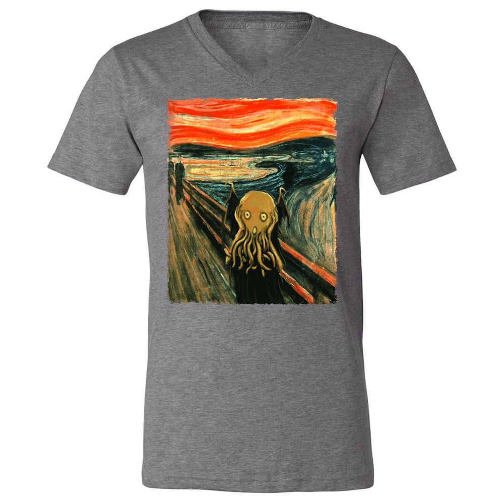 Unisex V-Neck T-Shirt - VQBQP7LZ - Deep Heather - 13