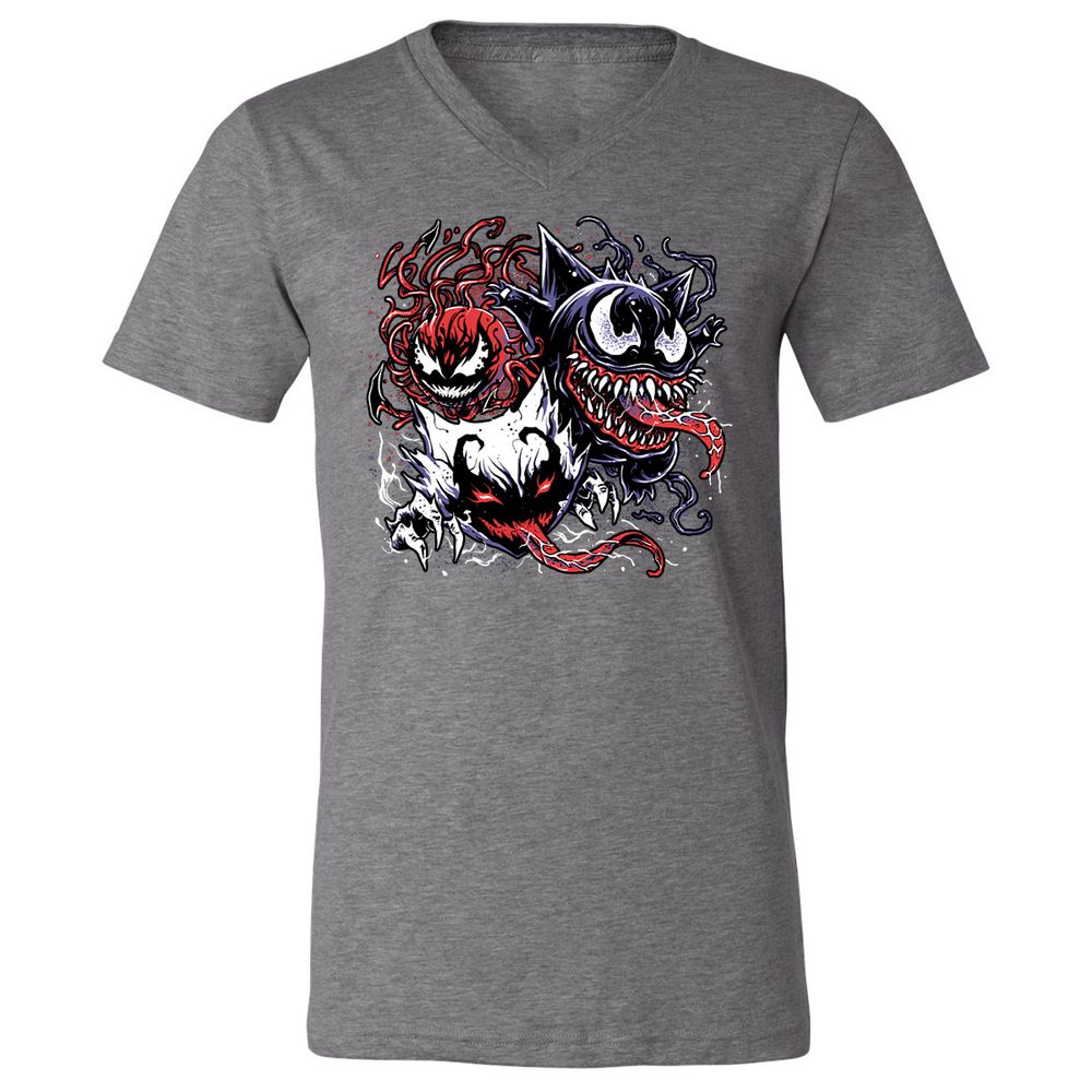 Unisex V-Neck T-Shirt - SDHWQ7HV - Deep Heather - 13