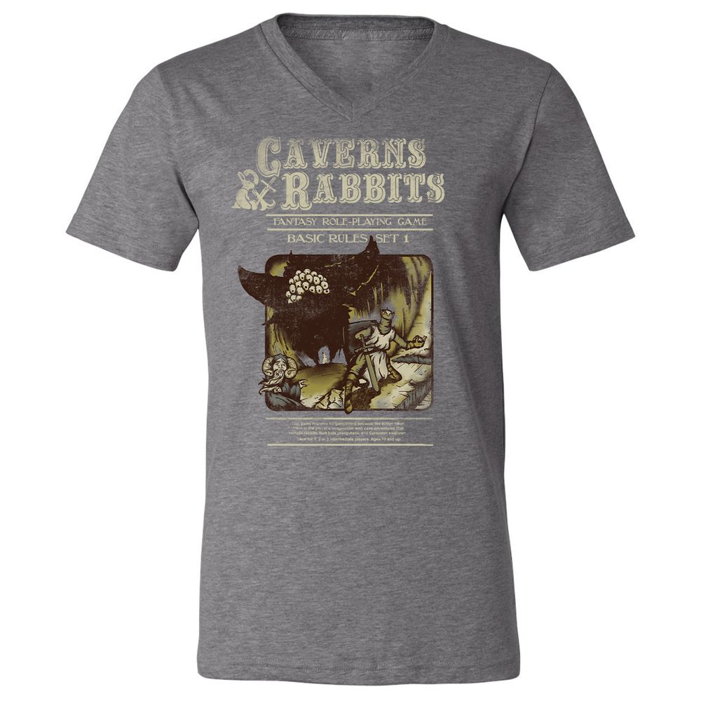 Unisex V-Neck T-Shirt - C7KTRTZF - Deep Heather - 13