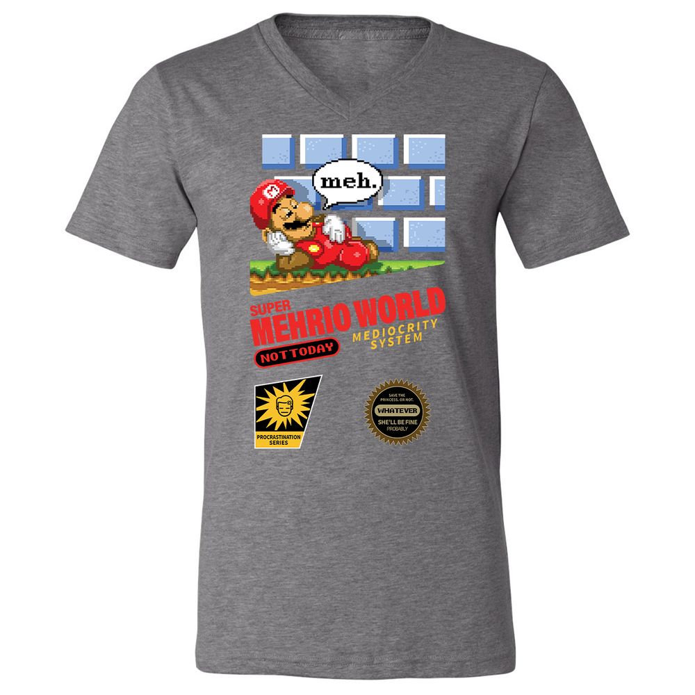 Unisex V-Neck T-Shirt - AXQLR876 - Deep Heather - 13