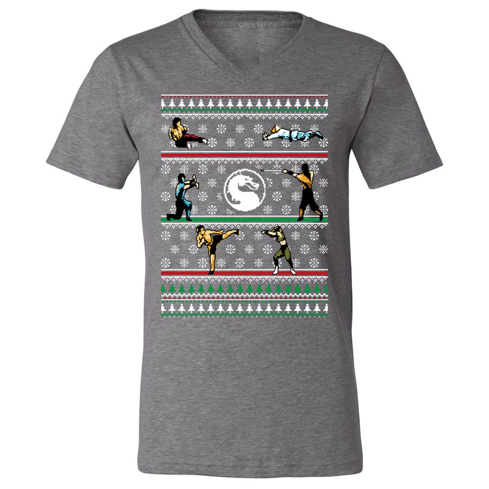 Unisex V-Neck T-Shirt - FEUL3ETK - Deep Heather - 13