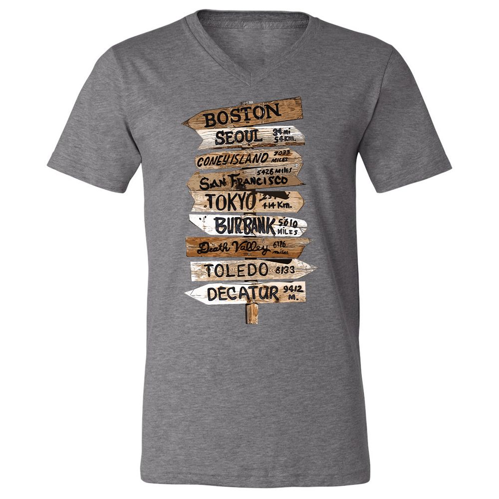 Unisex V-Neck T-Shirt - R1J24H31 - Deep Heather - 13