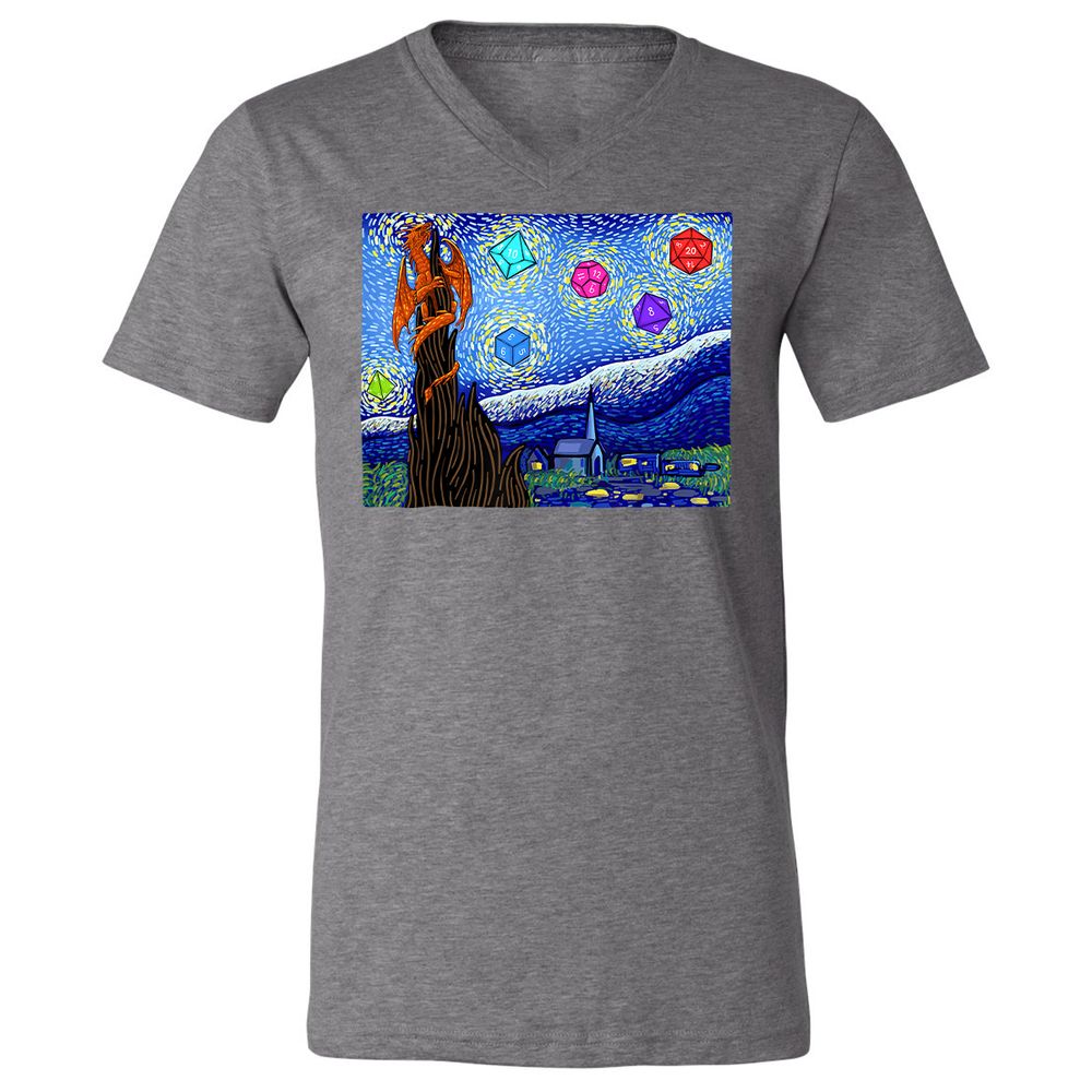 Unisex V-Neck T-Shirt - 8C2AH9VL - Deep Heather - 13