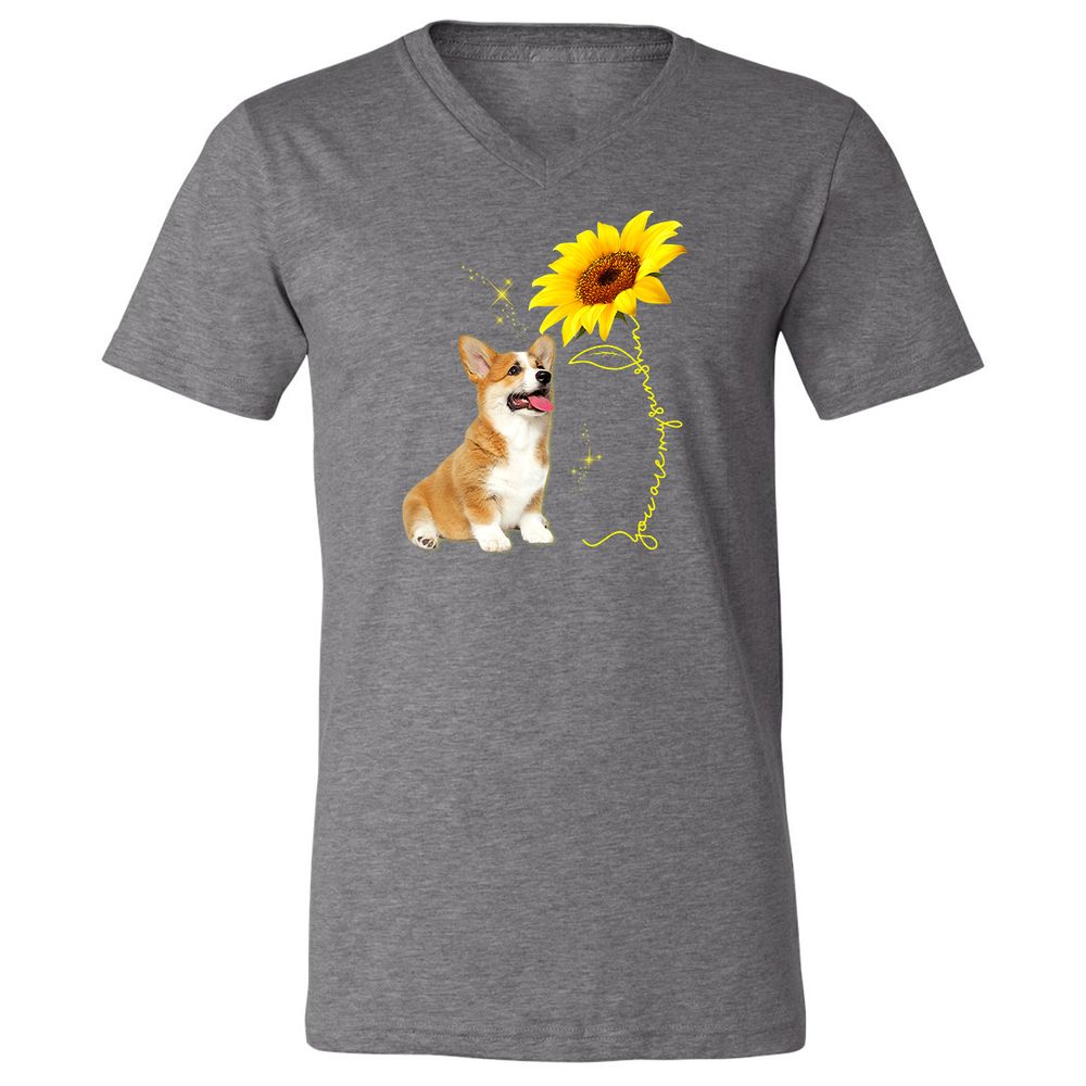 Unisex V-Neck T-Shirt - Y67T6F77 - Deep Heather - 13