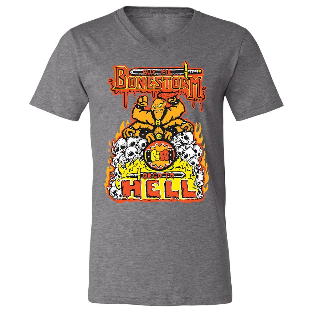 Unisex V-Neck T-Shirt - X4Y1QR2M - Deep Heather - 13