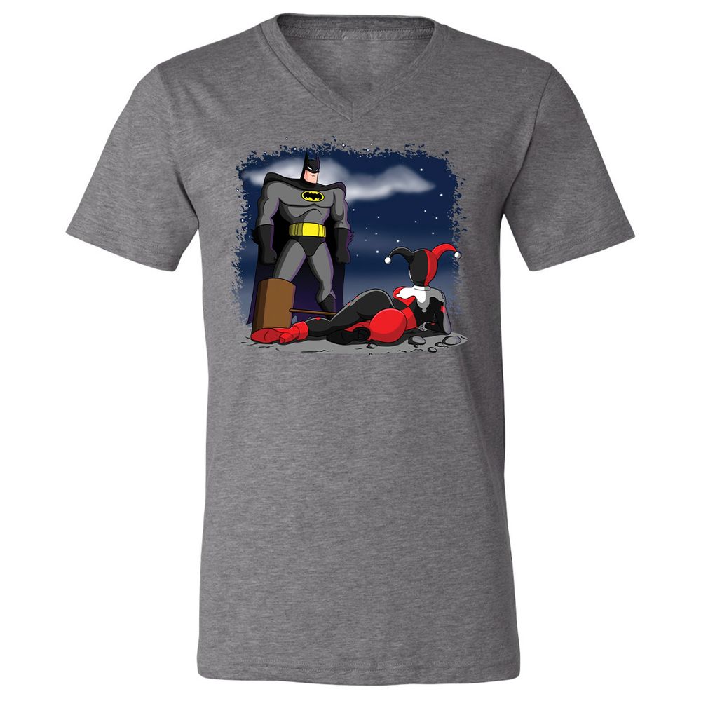 Unisex V-Neck T-Shirt - 53UP6J9Y - Deep Heather - 13