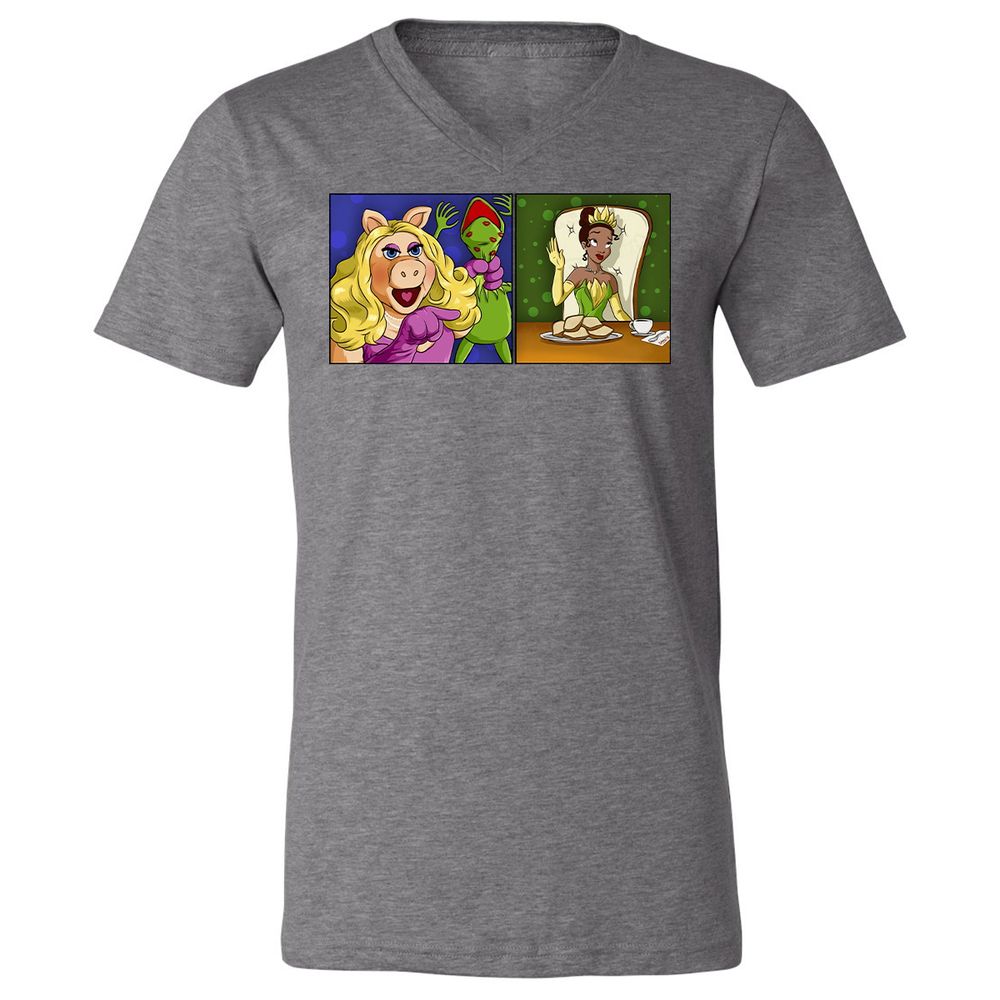 Unisex V-Neck T-Shirt - VQTRLJ47 - Deep Heather - 13