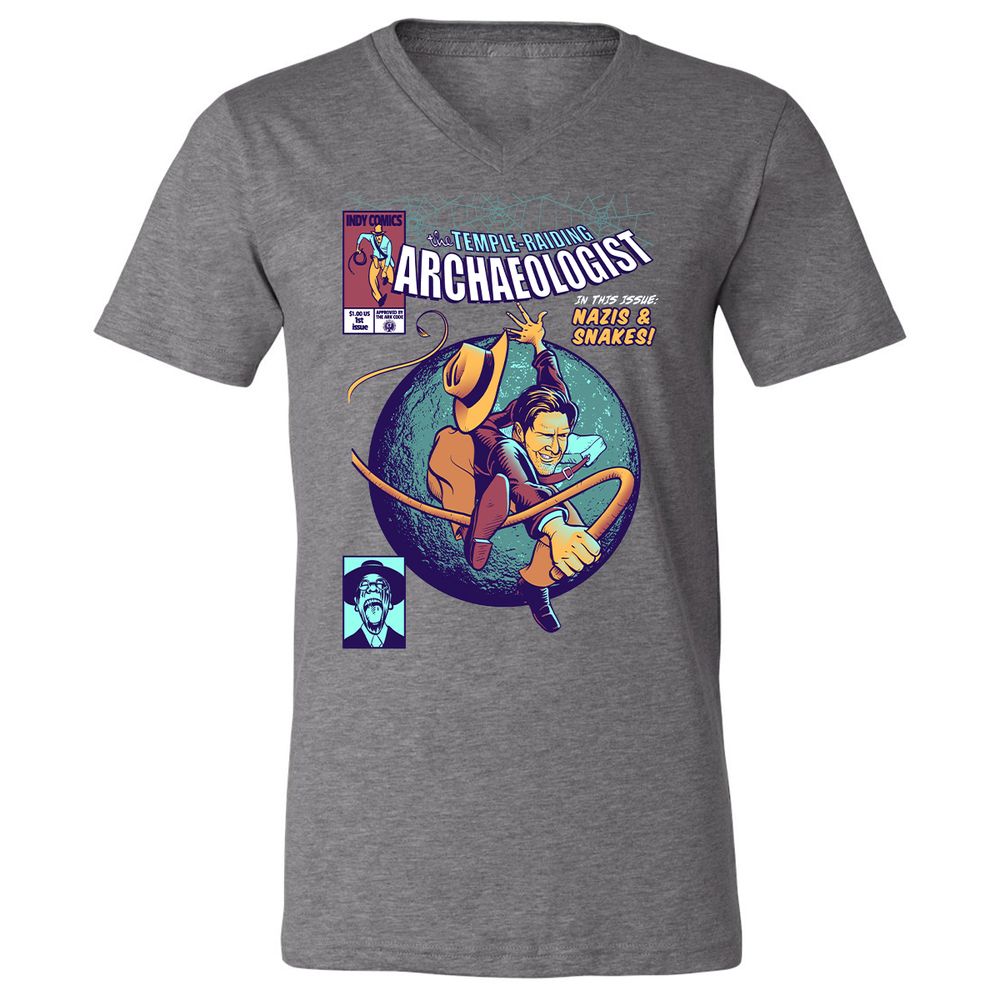 Unisex V-Neck T-Shirt - BNNYYSX8 - Deep Heather - 13