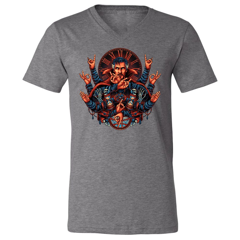 Unisex V-Neck T-Shirt - 8E977MR2 - Deep Heather - 13