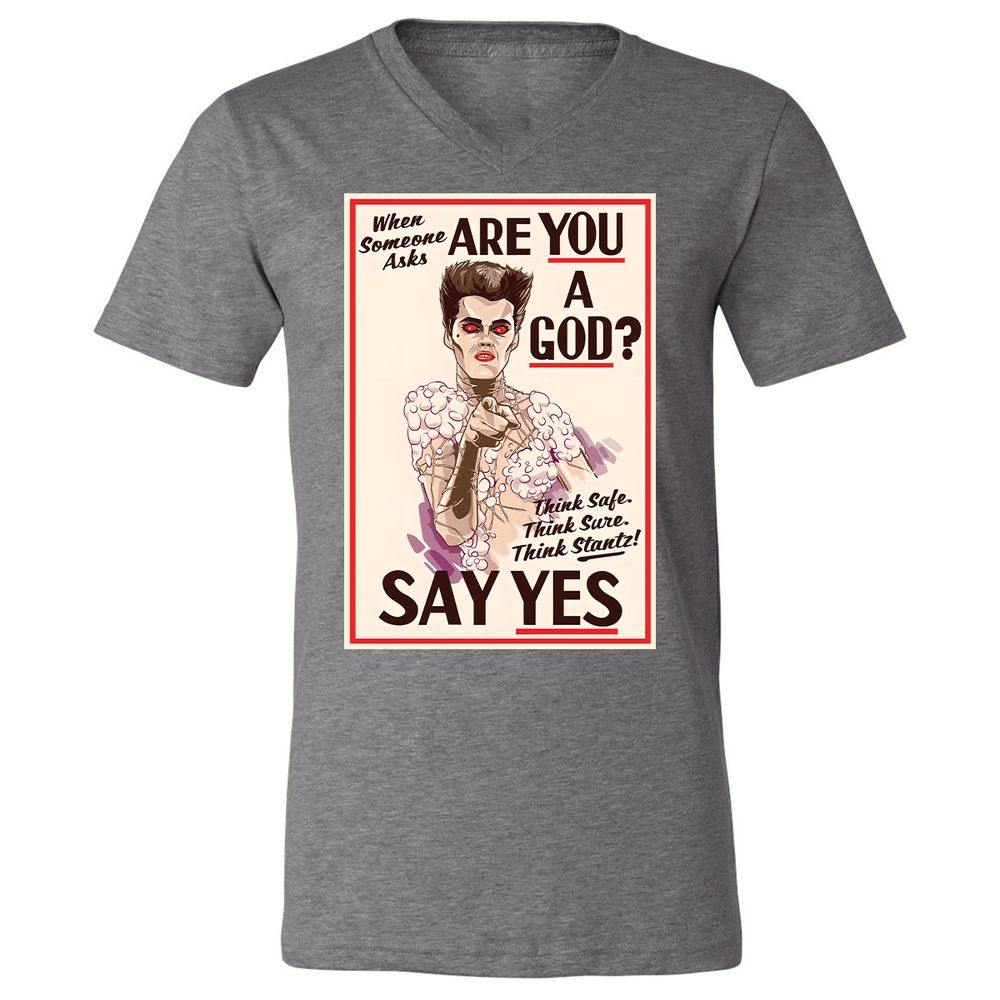 Unisex V-Neck T-Shirt - YN2QCG18 - Deep Heather - 13