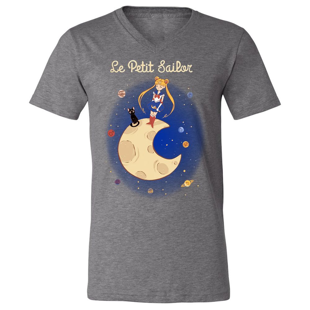 Unisex V-Neck T-Shirt - C3KZG9RF - Deep Heather - 13
