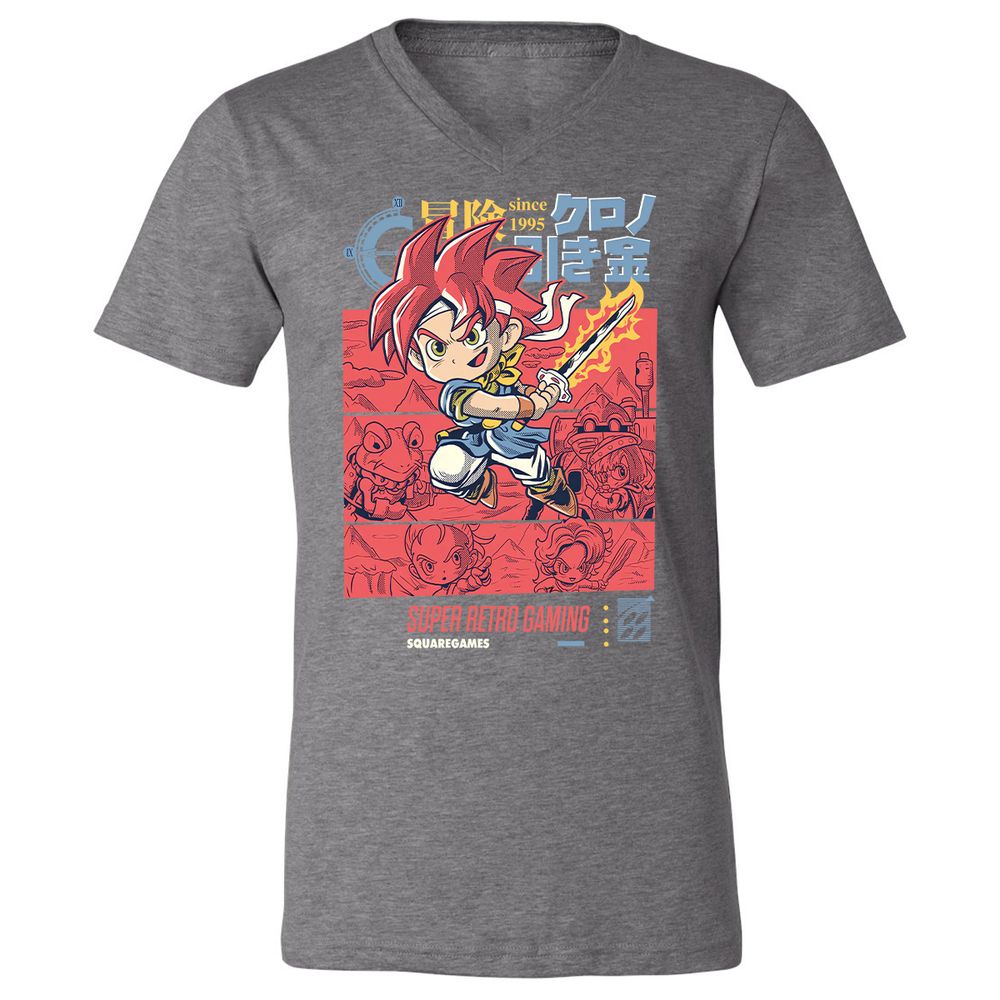 Unisex V-Neck T-Shirt - W85UQ4VY - Deep Heather - 13