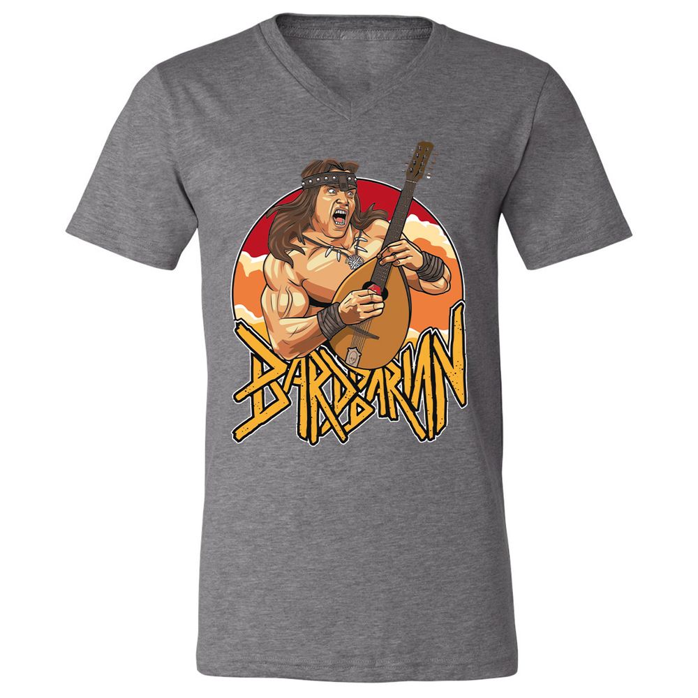 Unisex V-Neck T-Shirt - CMHRVR92 - Deep Heather - 13