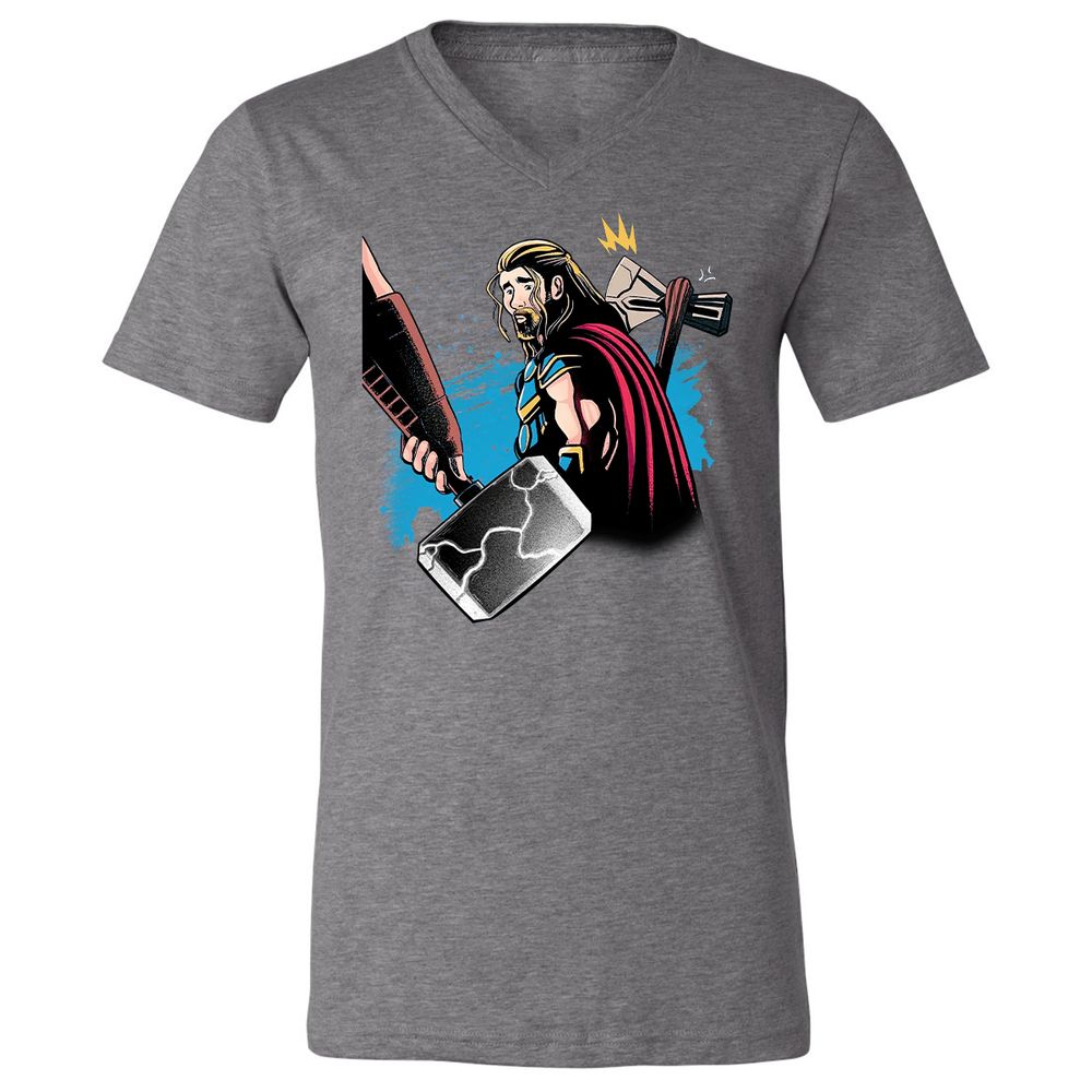 Unisex V-Neck T-Shirt - R4BTFEFH - Deep Heather - 13