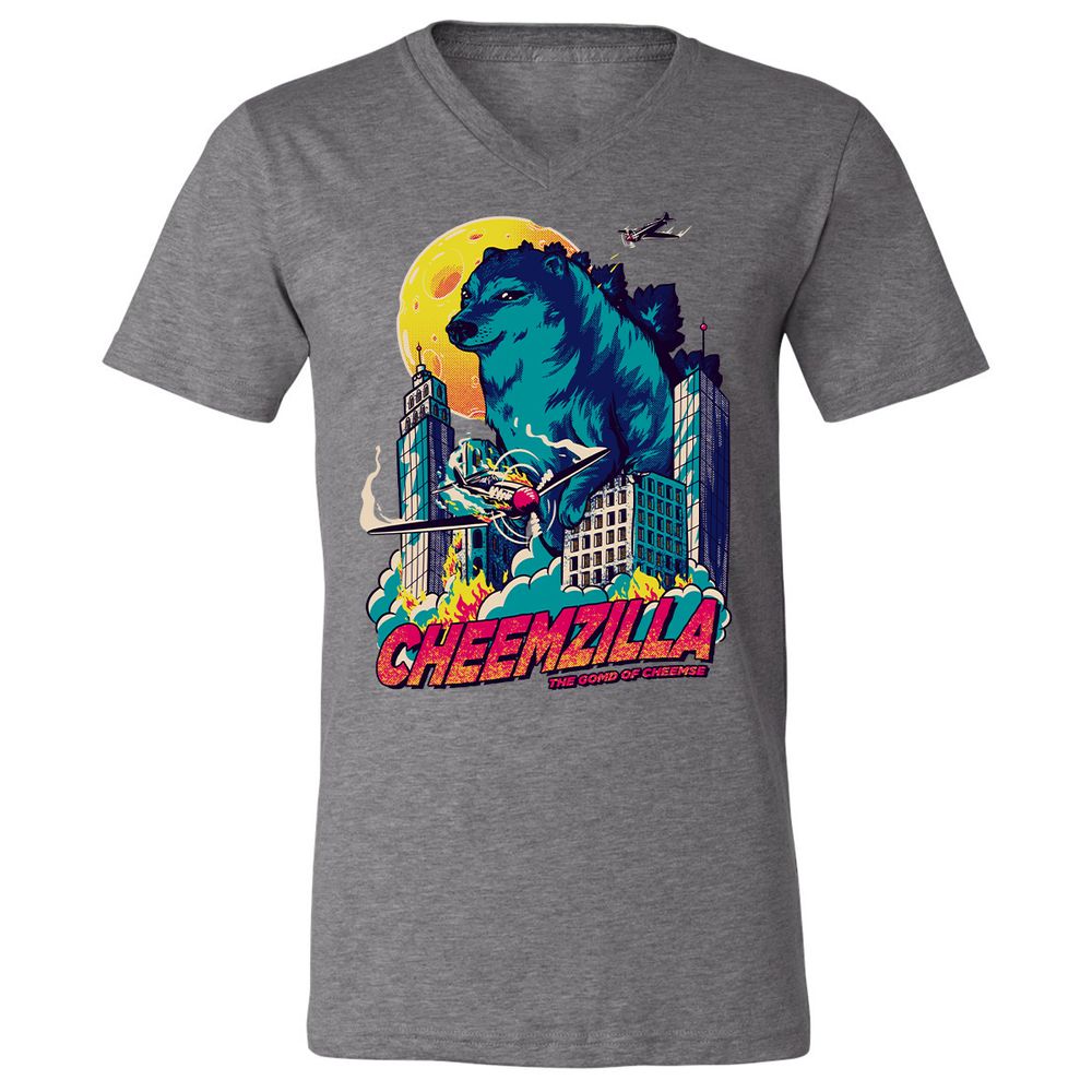 Unisex V-Neck T-Shirt - ZCZVVDDN - Deep Heather - 13