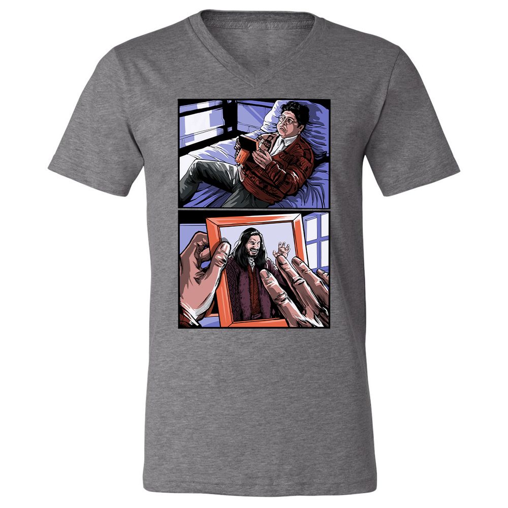 Unisex V-Neck T-Shirt - S8UEUXR5 - Deep Heather - 13