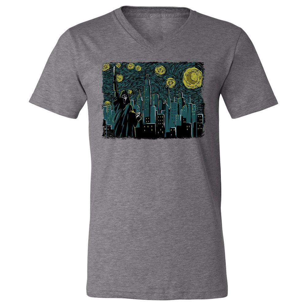 Unisex V-Neck T-Shirt - GDW94Q9B - Deep Heather - 13