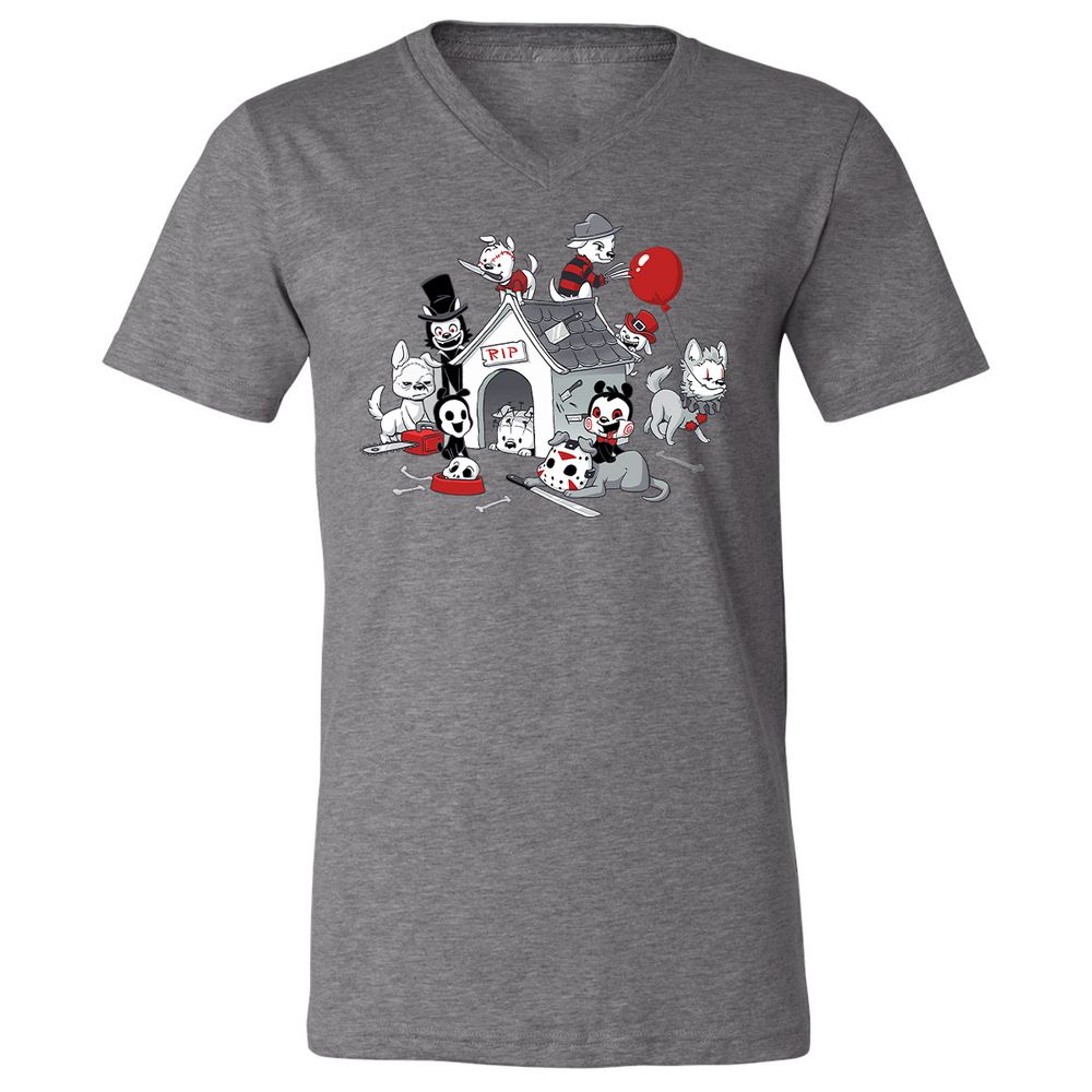 Unisex V-Neck T-Shirt - FHNJ9RKM - Deep Heather - 13