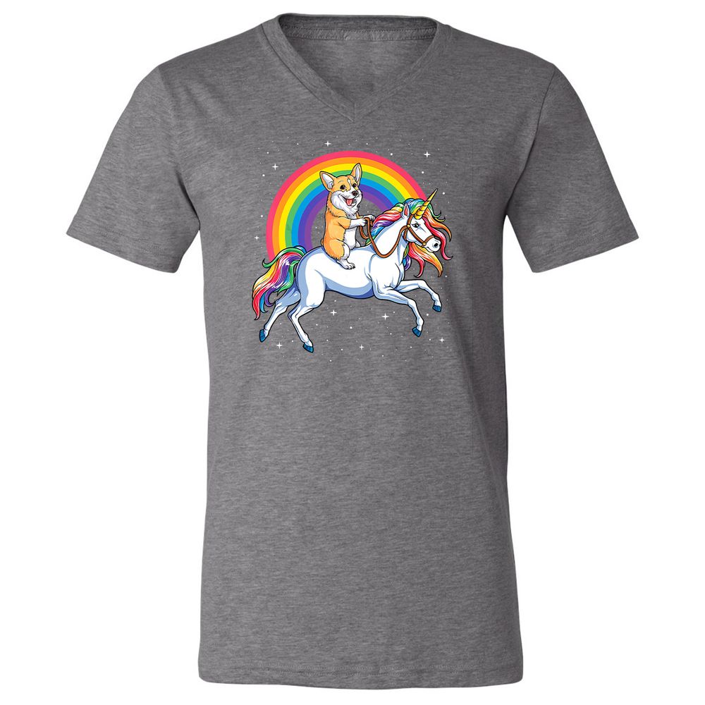 Unisex V-Neck T-Shirt - 8DJY7FKP - Deep Heather - 13