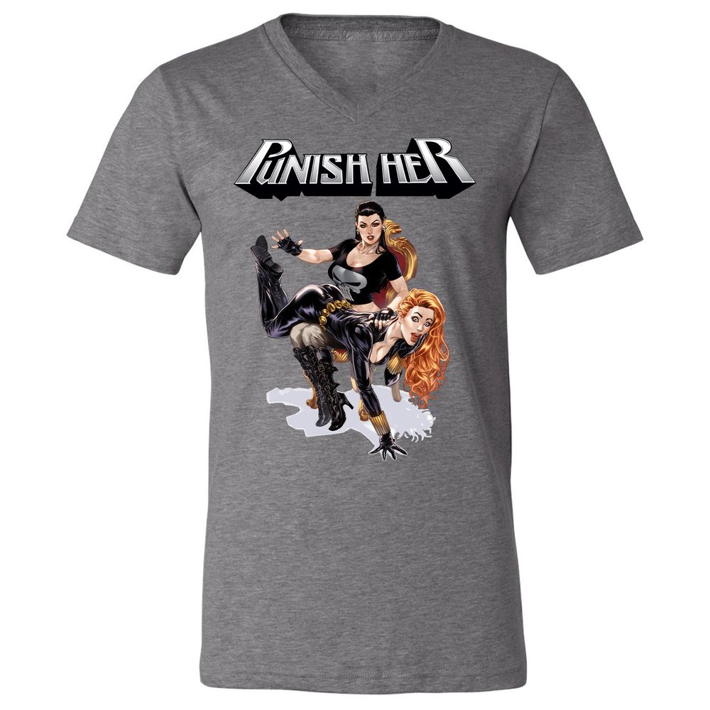 Unisex V-Neck T-Shirt - V7XE1RCE - Deep Heather - 13