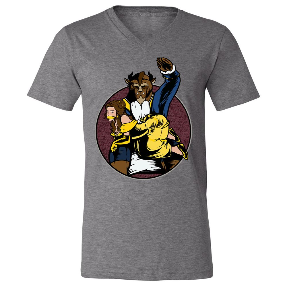Unisex V-Neck T-Shirt - 41B8CMJA - Deep Heather - 13
