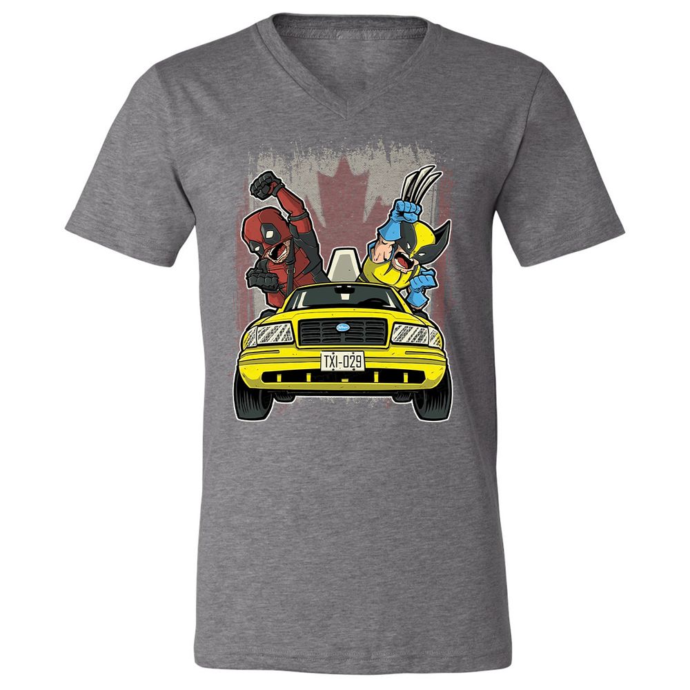 Unisex V-Neck T-Shirt - 2KNUGF3Q - Deep Heather - 13