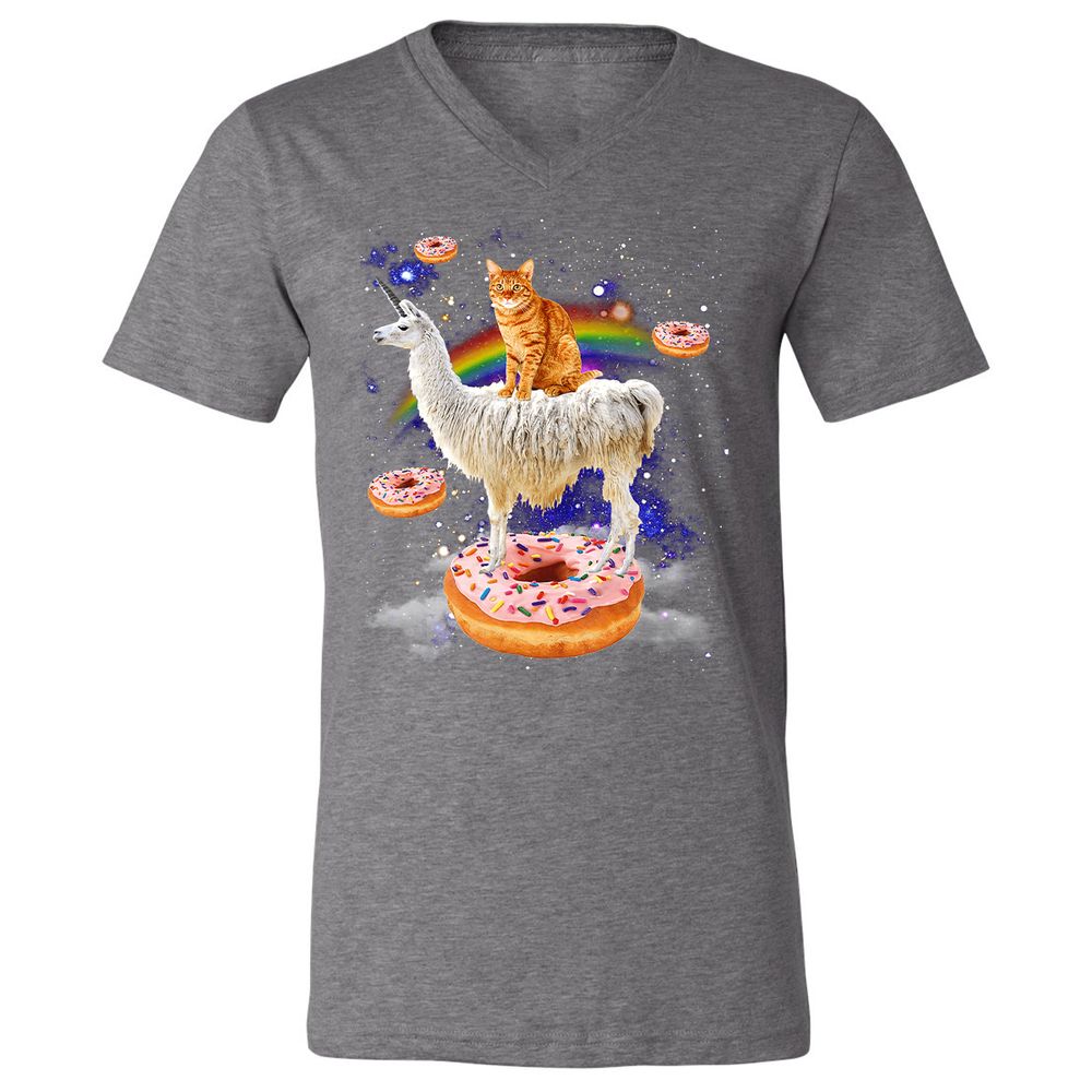 Unisex V-Neck T-Shirt - 4SMALEQW - Deep Heather - 13