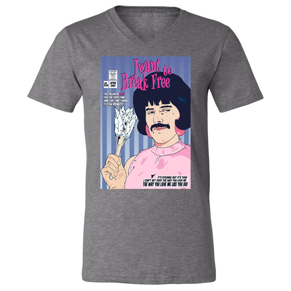 Unisex V-Neck T-Shirt - GGVQ9WXT - Deep Heather - 13