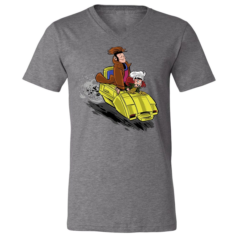 Unisex V-Neck T-Shirt - LWV6KYN9 - Deep Heather - 13