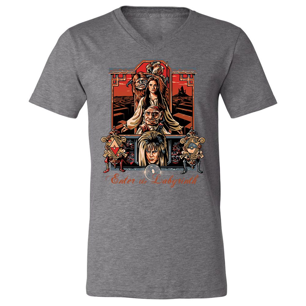 Unisex V-Neck T-Shirt - NWZ79R81 - Deep Heather - 13
