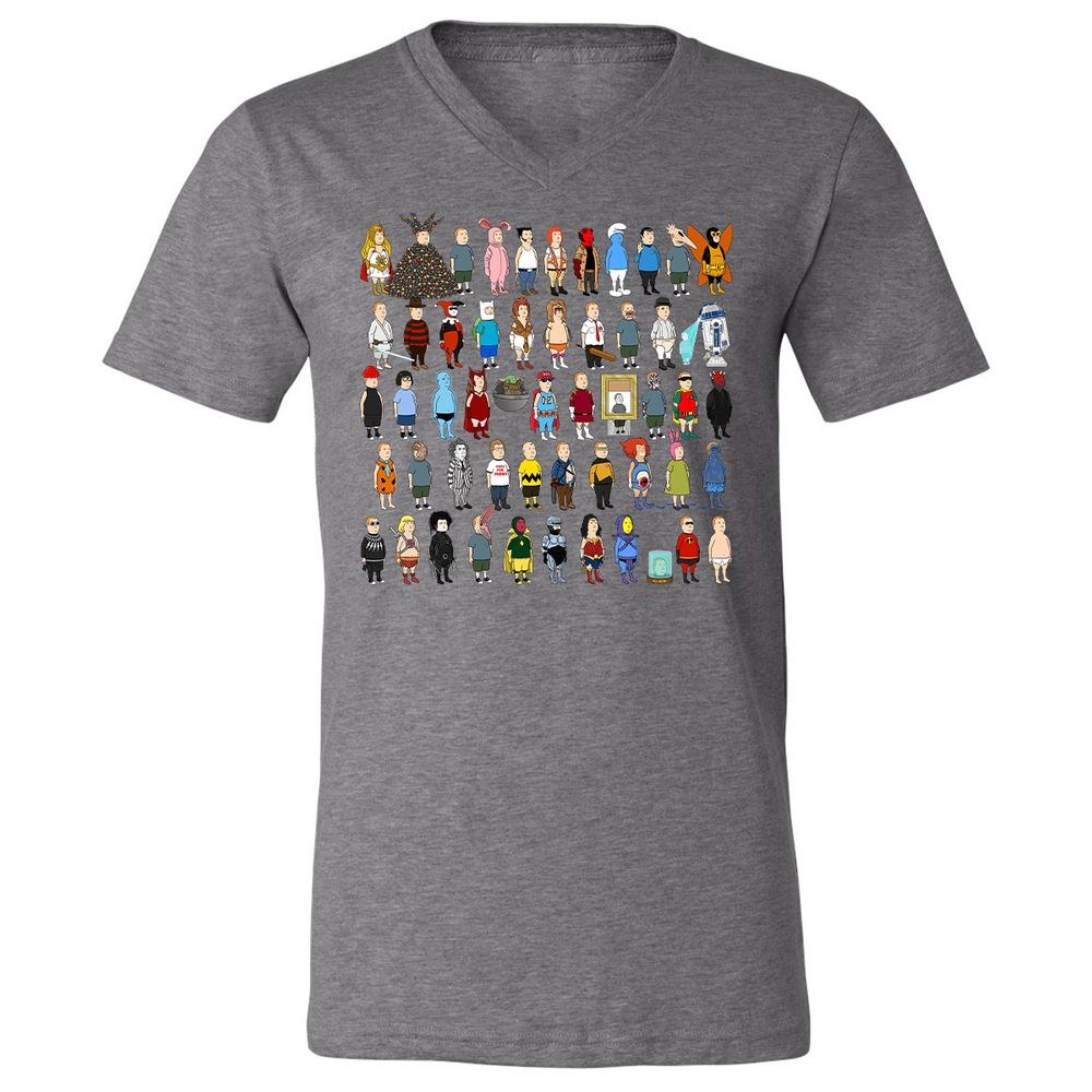 Unisex V-Neck T-Shirt - 7B8SC7PZ - Deep Heather - 13