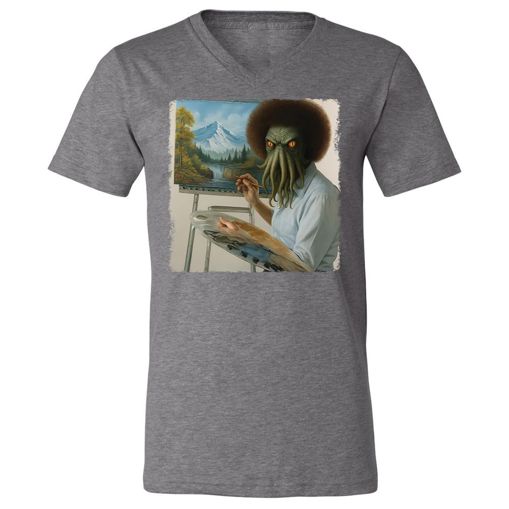 Unisex V-Neck T-Shirt - YK3GSC6U - Deep Heather - 13