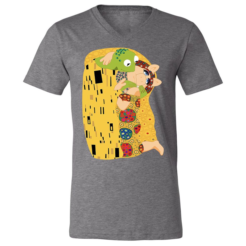 Unisex V-Neck T-Shirt - H1HMBCZ6 - Deep Heather - 13