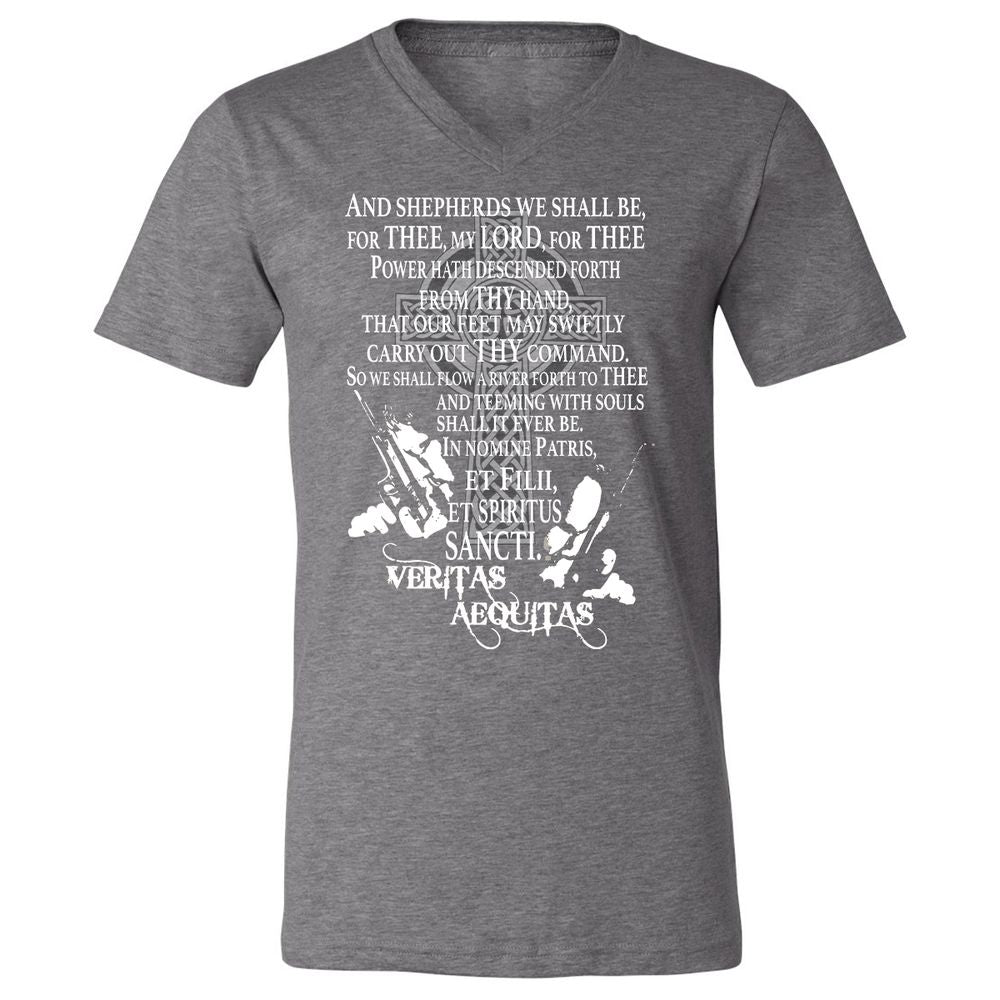 Unisex V-Neck T-Shirt - Black - Deep Heather - 13