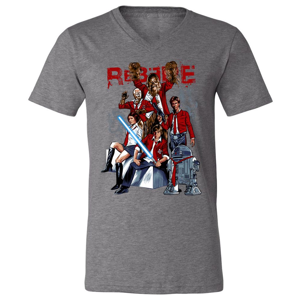 Unisex V-Neck T-Shirt - 45E5A412 - Deep Heather - 13