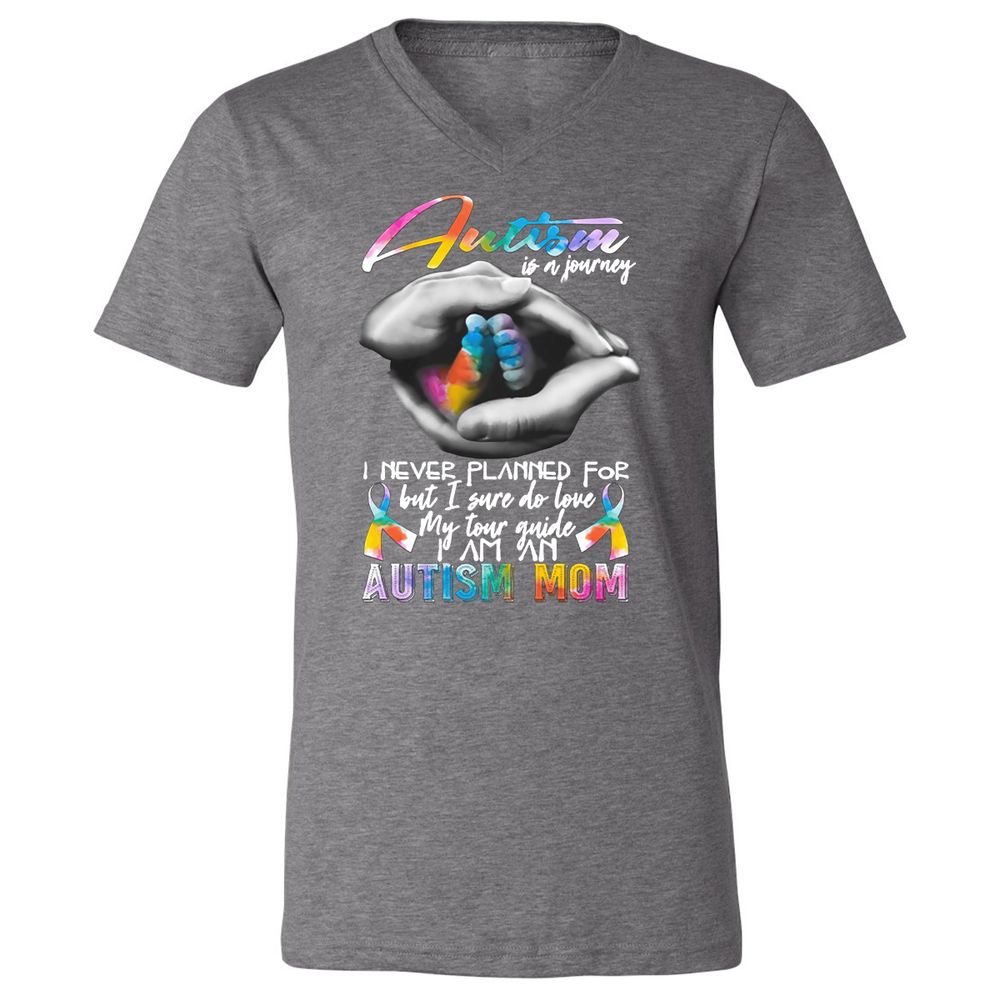 Unisex V-Neck T-Shirt - P1BDKZLG - Deep Heather - 13