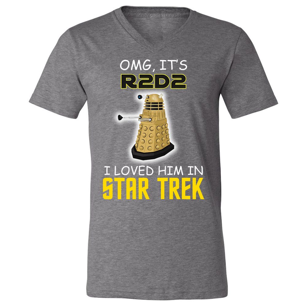 Unisex V-Neck T-Shirt - KNWNACST - Deep Heather - 13