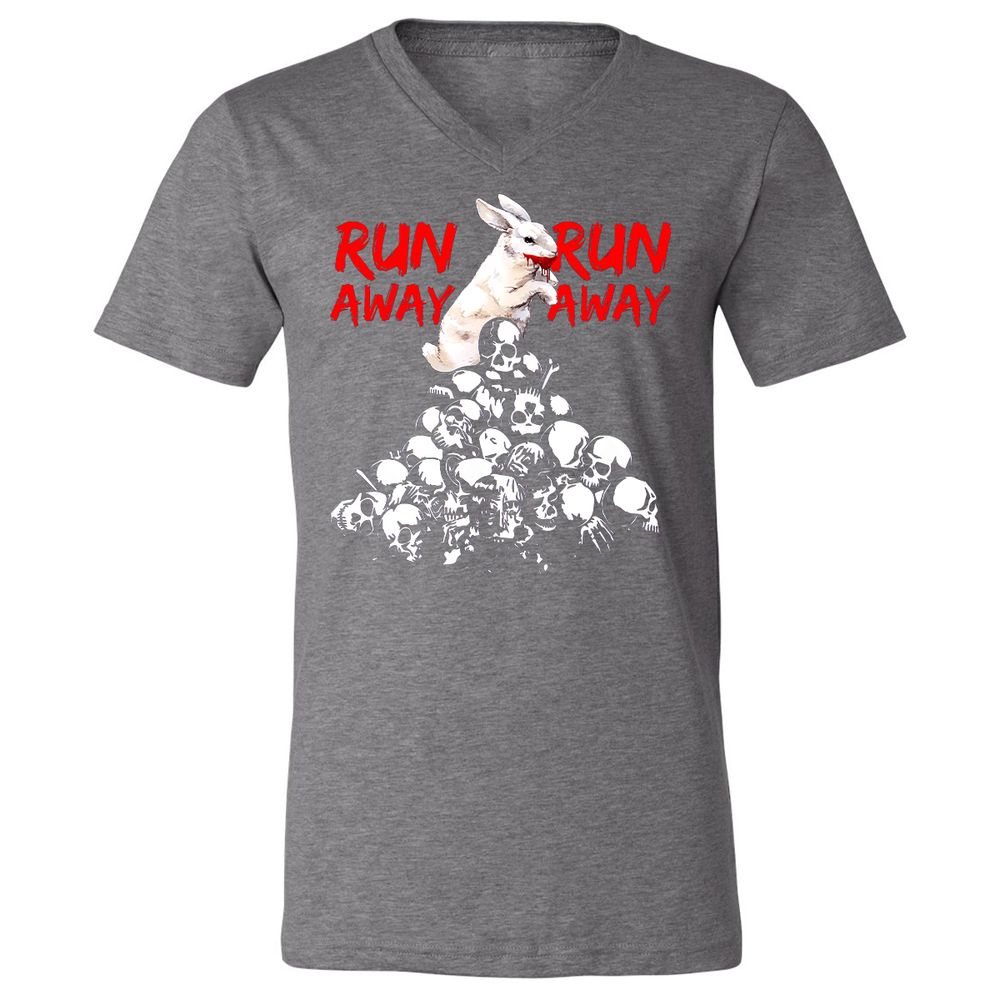 Unisex V-Neck T-Shirt - ZAJ4UGX3 - Deep Heather - 13