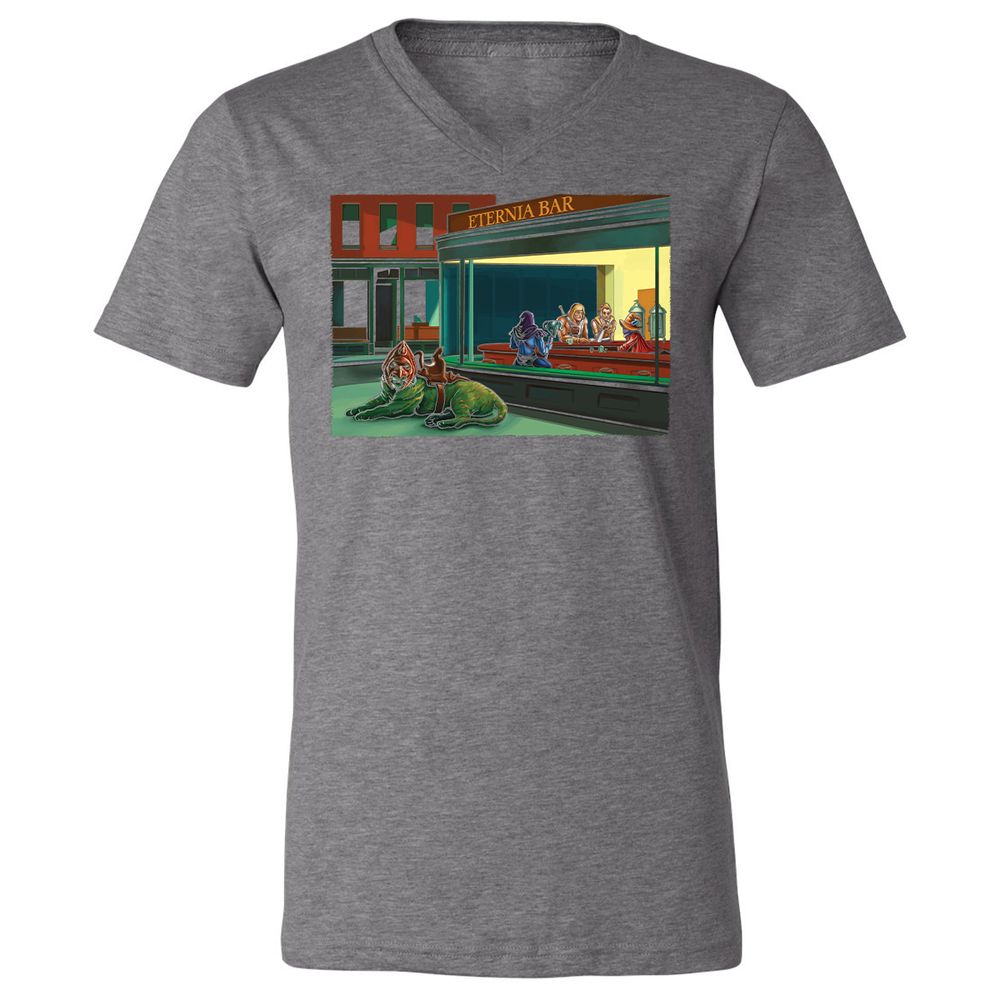 Unisex V-Neck T-Shirt - KGBQQPQS - Deep Heather - 13