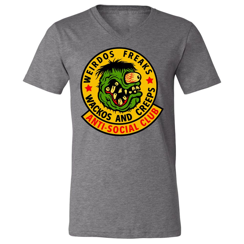 Unisex V-Neck T-Shirt - LLQJZC35 - Deep Heather - 13