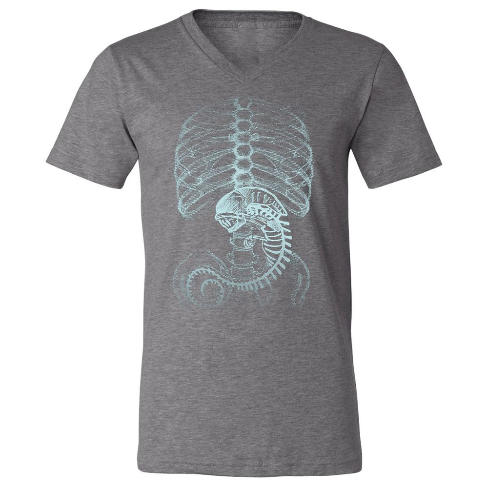 Unisex V-Neck T-Shirt - AXNNW9YT - Deep Heather - 13